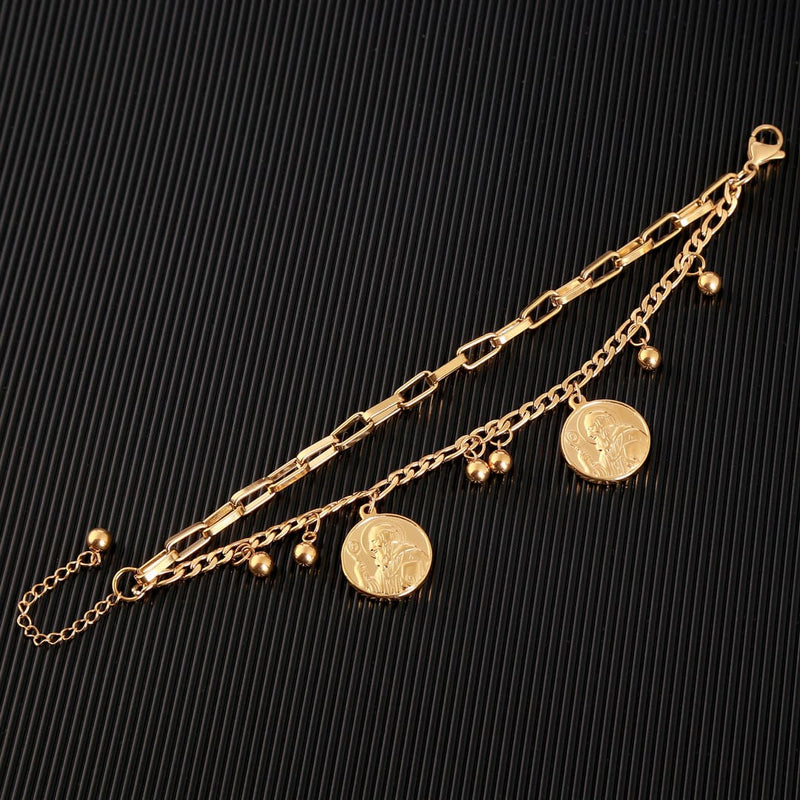 Pulseira Banhada a Ouro 18K – Pingentes de São Bento Casa Tech 