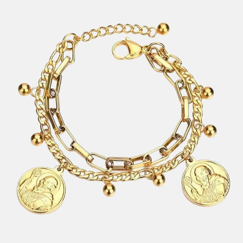 Pulseira Banhada a Ouro 18K – Pingentes de São Bento Casa Tech 