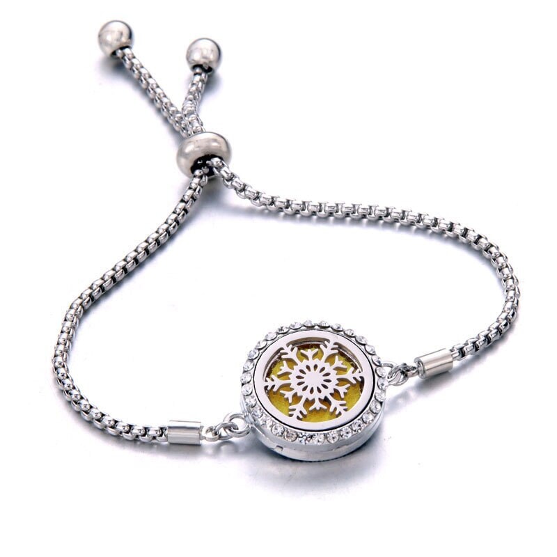 Pulseira Difusora de Perfume - Aroma terapia RPF07 - Pulseira Difusora de Perfume - Aroma terapia Casa Tech Floco de neve 
