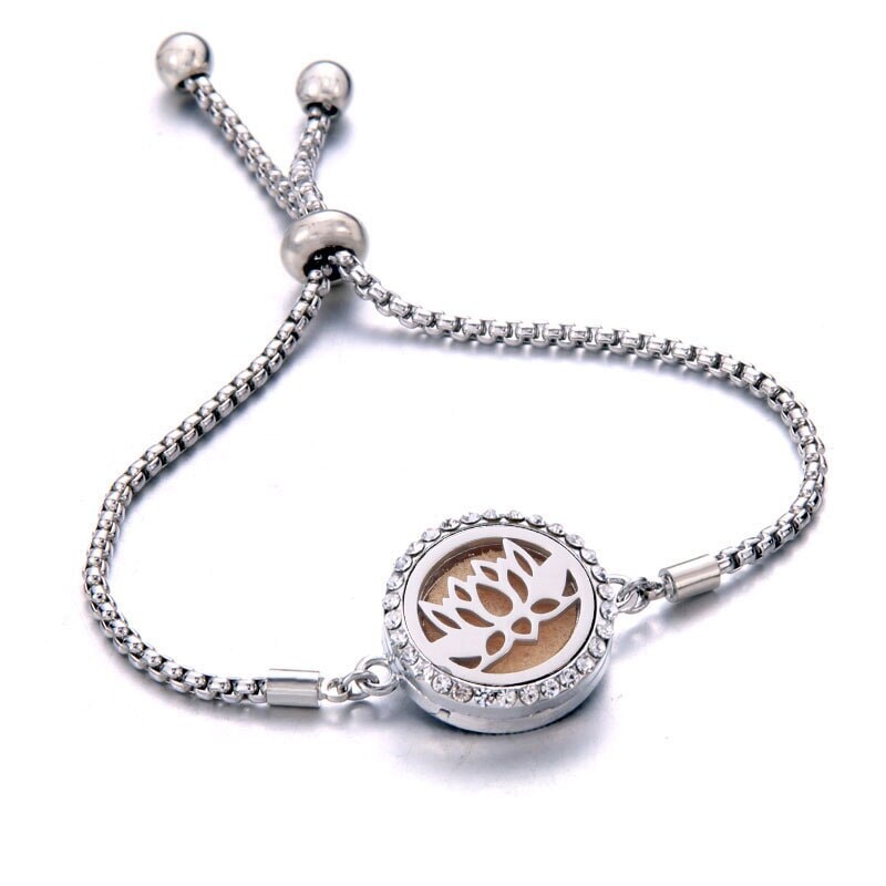 Pulseira Difusora de Perfume - Aroma terapia RPF07 - Pulseira Difusora de Perfume - Aroma terapia Casa Tech Flor de lótus 