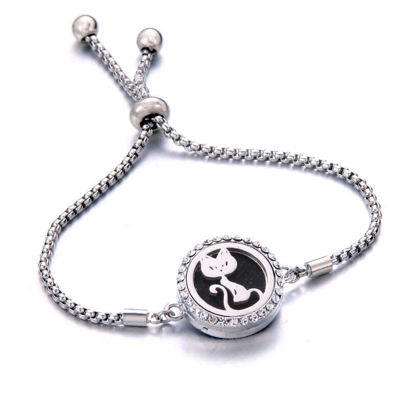 Pulseira Difusora de Perfume - Aroma terapia RPF07 - Pulseira Difusora de Perfume - Aroma terapia Casa Tech Gatinho 
