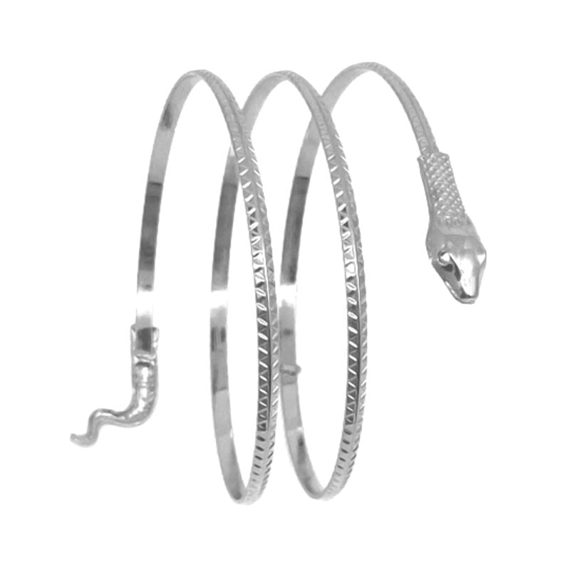 Pulseira Feminina Cobra Egípcia RPF08 - Pulseira Feminina Cobra Egípcia Casa Tech Prata 