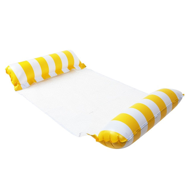 Rede Inflável para Piscina - Floating Bed Pool G2P17 - Rede Inflável para Piscina Casa Tech Loja Listra Amarela 