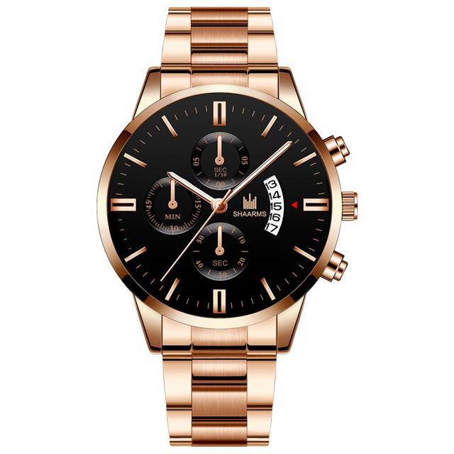 Relógio de Luxo para Homens de Negócios G2P28 - Relógio de Luxo para Homens de Negócios Casa Tech Loja Bronze e Preto 