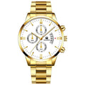 Relógio de Luxo para Homens de Negócios G2P28 - Relógio de Luxo para Homens de Negócios Casa Tech Loja Dourado e Branco 