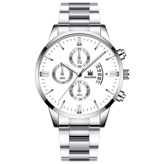 Relógio de Luxo para Homens de Negócios G2P28 - Relógio de Luxo para Homens de Negócios Casa Tech Loja Prata e Branco 