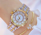 Relógio Diamante + Bracelete de brinde Feminino G1P17 - Relógio Diamante Casa Tech Loja Dourado com Prata + bracelete 