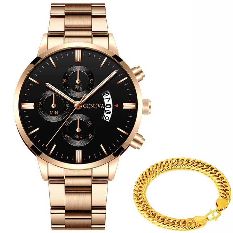 Relógio Geneva + Pulseira Brinde ACE13 - Relógio Geneva + Pulseira Brinde Casa Tech Loja Bronze 