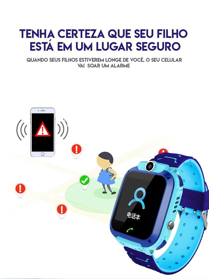 Relógio Infantil Q12b - GPS, Câmera e botão SOS Casa Tech Loja 