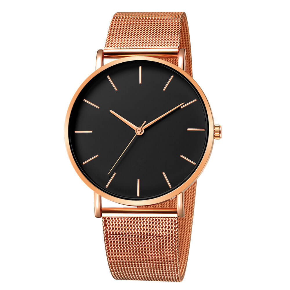 Relógio Minimalista Masculino Military ACE11 - Relógio Minimalista Masculino Military Casa Tech Loja Bronze e Preto 