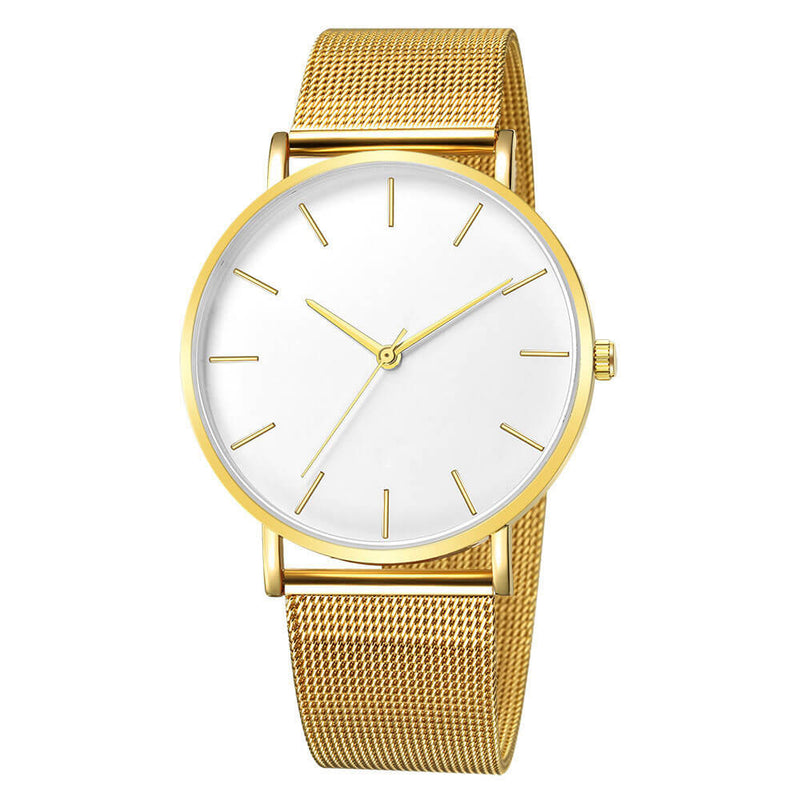 Relógio Minimalista Masculino Military ACE11 - Relógio Minimalista Masculino Military Casa Tech Loja Dourado e Preto 