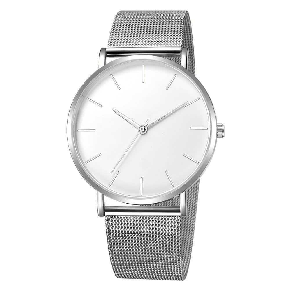 Relógio Minimalista Masculino Military ACE11 - Relógio Minimalista Masculino Military Casa Tech Loja Prata e Branco 
