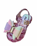 Sandália Infantil Colorida Com Laço e Glitter 0 Casa Tech 