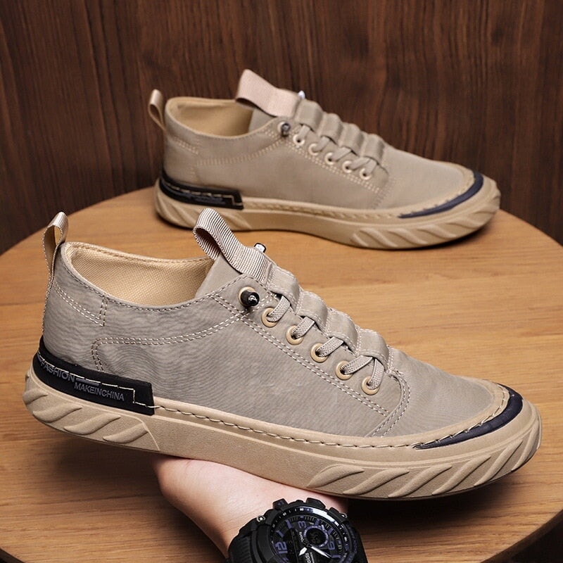 Sapatênis Masculino Casual SPM11 - Sapatênis Masculino Casual Casa Tech Khaki 37 