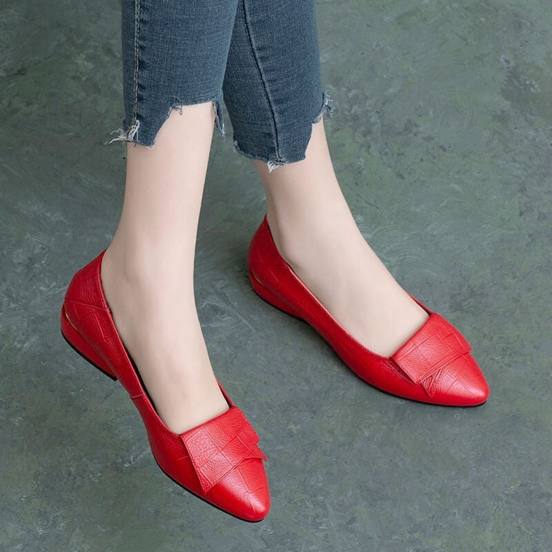 Sapatilha Feminina Confortável Bico Fino SMF08 - Sapatilha Feminina Confortável Bico Fino Casa Tech Vermelho 33 