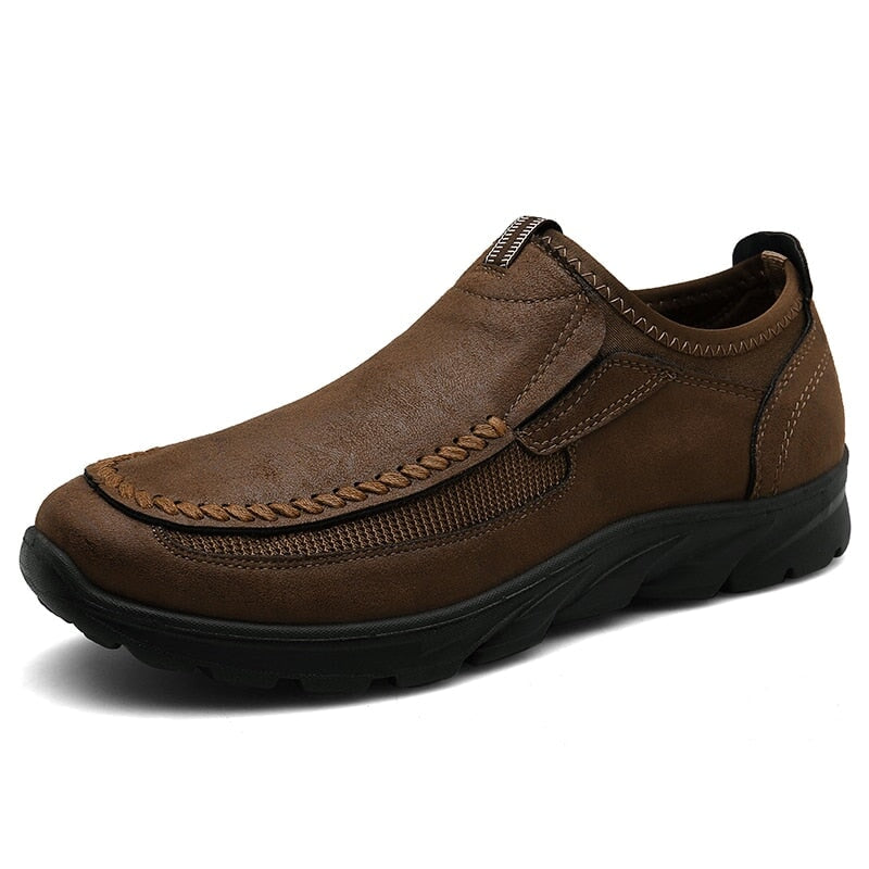Sapato Casual Masculino para Idoso SPM10 - Sapato Casual Masculino para Idoso Casa Tech Marrom Escuro 37 