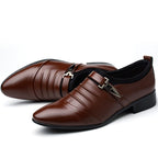 Sapato Social Masculino de Couro com Fivela SPM12 - Sapato Social Masculino de Couro com Fivela Casa Tech Marrom 36 