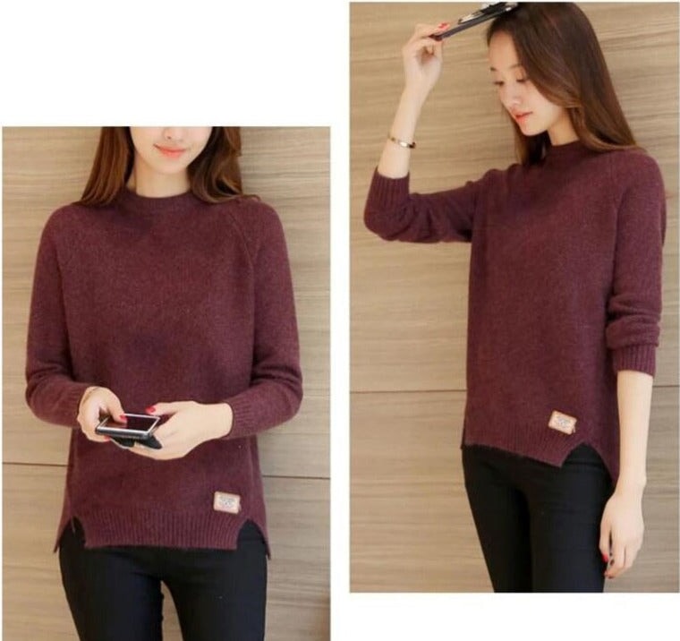 Suéter Feminino Tricot - Estilo Acadêmico JCF16 - Suéter Feminino Tricot - Estilo Acadêmico Casa Tech 