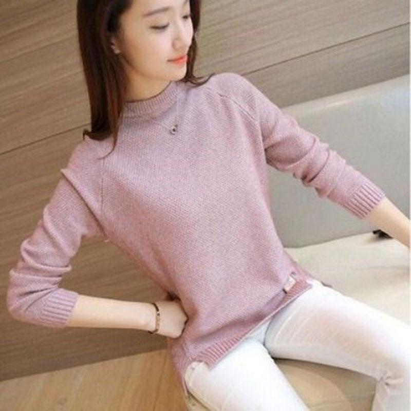 Suéter Feminino Tricot - Estilo Acadêmico JCF16 - Suéter Feminino Tricot - Estilo Acadêmico Casa Tech Rosa M 