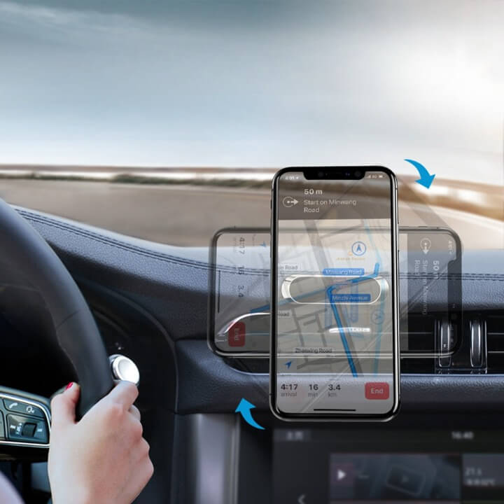Suporte de Celular Magnético para Carro 360° Slim G6P22 - Suporte de Celular Magnético para Carro 360° Slim Casa Tech Loja 