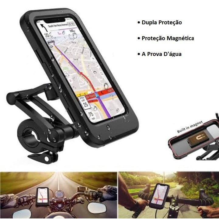 Suporte de Celular para Moto Impermeável e Giratório UTI30 - Suporte de Celular para Moto Impermeável e Giratório Casa Tech 