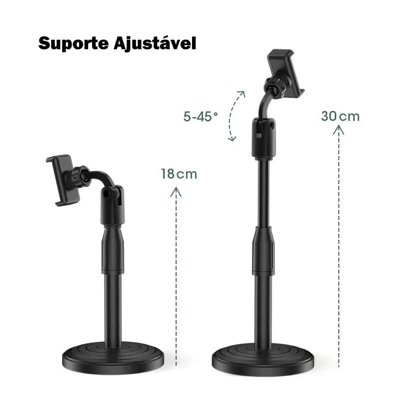 Suporte de Celular Portátil para Mesas com Rotação 360º 0 Casa Tech 