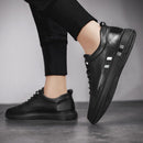 Tênis de Couro Casual Masculino TNM15 - Tênis de Couro Casual Masculino Casa Tech 