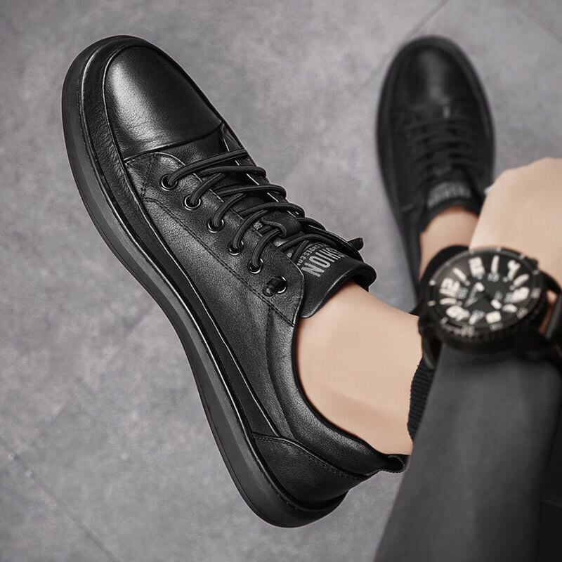 Tênis de Couro Casual Masculino TNM15 - Tênis de Couro Casual Masculino Casa Tech 
