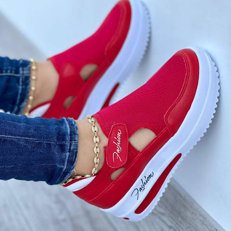 Tênis Fashion Ortopédico Feminino CAL42 - Tênis Fashion Ortopédico Feminino Casa Tech Loja Vermelho 33 