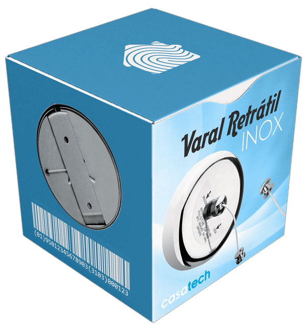 Varal Retrátil Inox UTI24 - Varal Retrátil Inox Casa Tech 