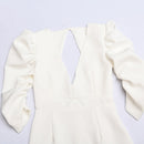 Vestido Branco Curto Manga Bufante Verão 2023 VEF1 - Vestido Branco Curto Manga Bufante Verão 2023 Casa Tech 