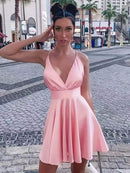 Vestido de Cetim Curto para Festa MODAF1 - Vestido de Cetim Curto para Festa Casa Tech Loja Rosa S 