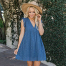 Vestido de Festa Curto Verão 2023 VEF03 - Vestido de Festa Curto Verão 2023 Casa Tech Azul Escuro PP 