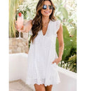 Vestido de Festa Curto Verão 2023 VEF03 - Vestido de Festa Curto Verão 2023 Casa Tech Branco PP 