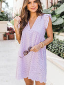 Vestido de Festa Curto Verão 2023 VEF03 - Vestido de Festa Curto Verão 2023 Casa Tech Roxo PP 