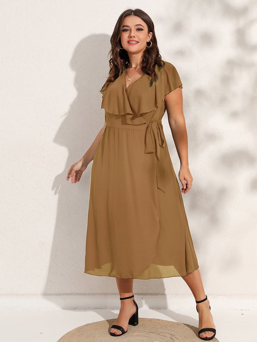Vestido de Malha Soltinho VEF05 - Vestido de Malha Soltinho Casa Tech Khaki P 
